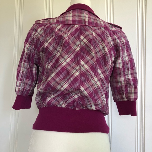 Purple plaid Zip up jacket - Picture 2 of 8